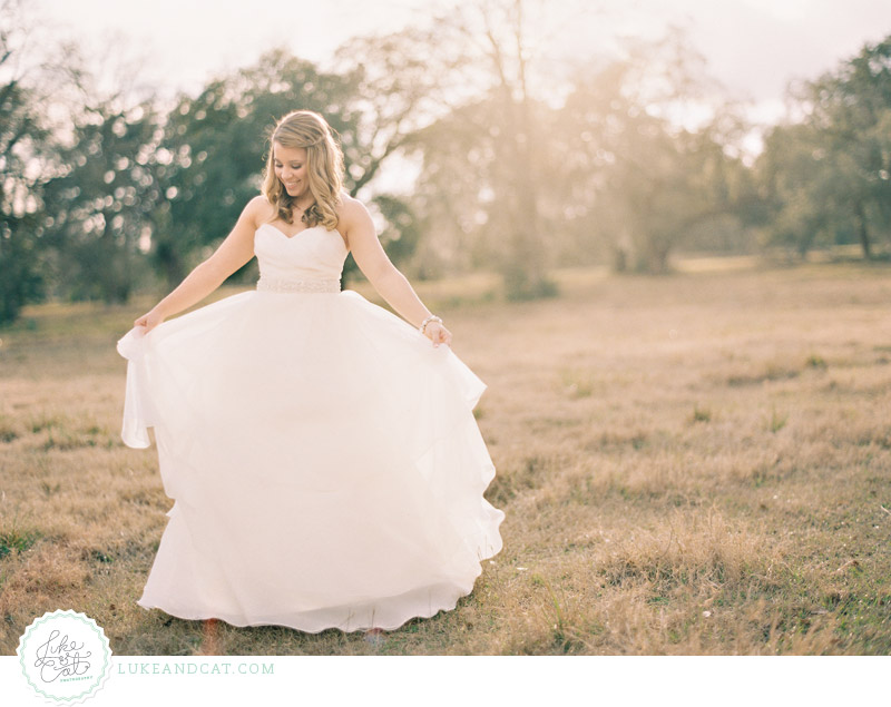 Bride twirls in her wedding dress