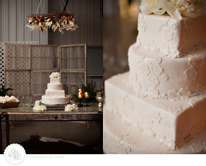 cowhide wedding cake table